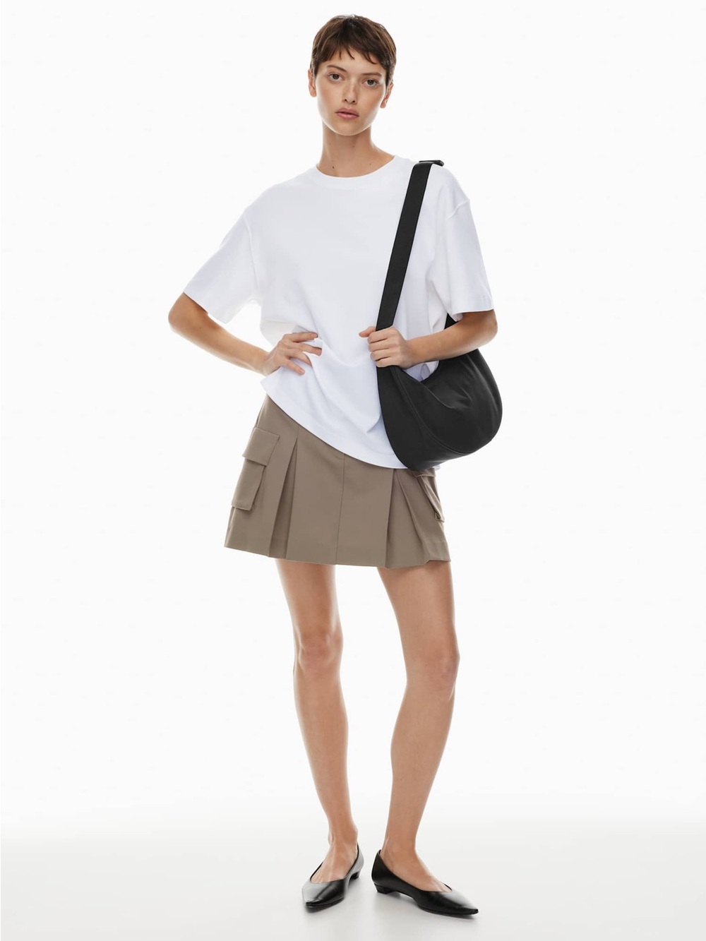 Aritzia Babaton Wool Twill Cotton Mini Skirt NWOT - Picture 3 of 12
